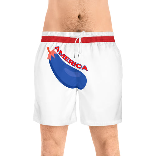 "Big America" Eggplant Swimming Trunks