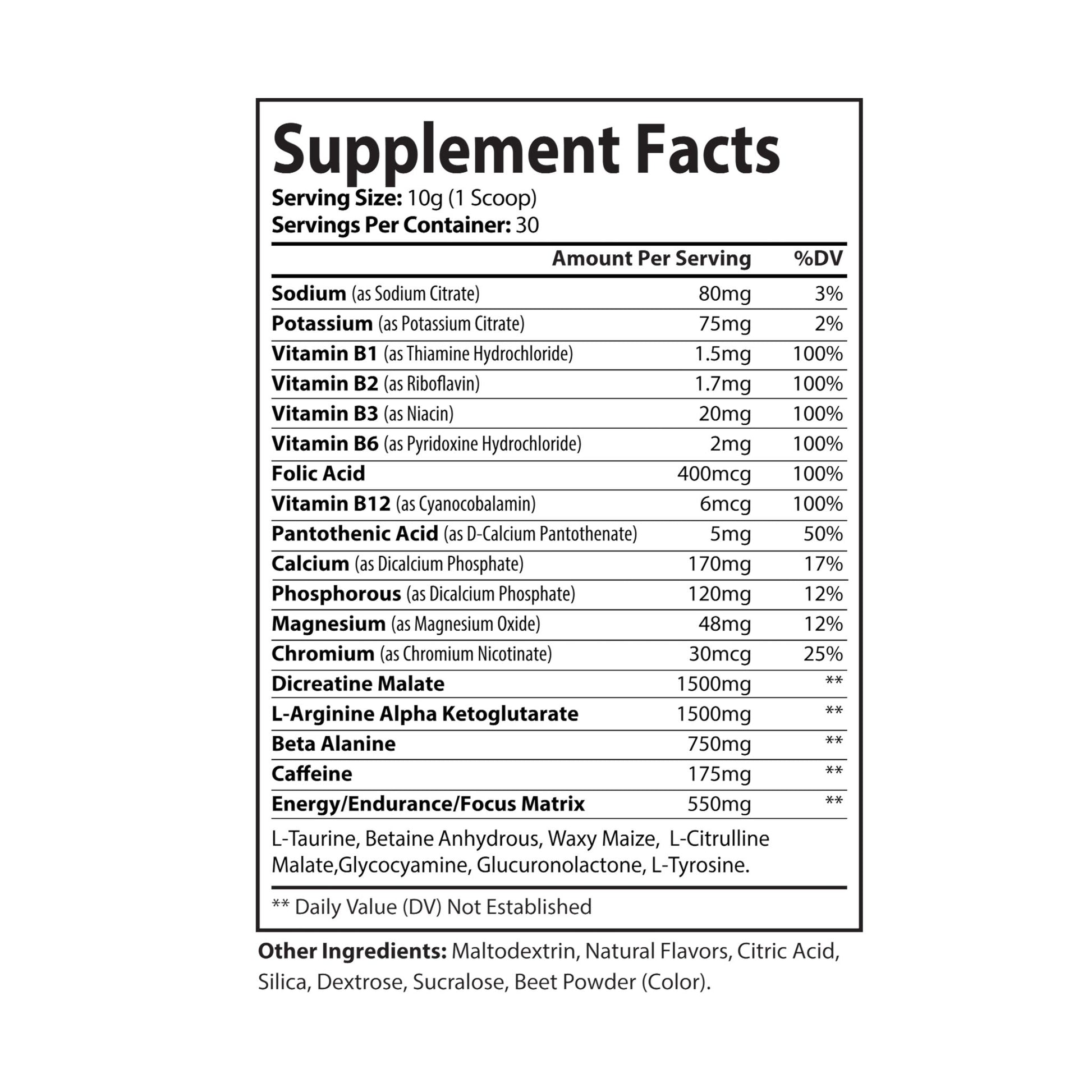 True American Pre-Workout Supplement (300g, 10.58oz)