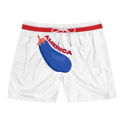 "Big America" Eggplant Swimming Trunks